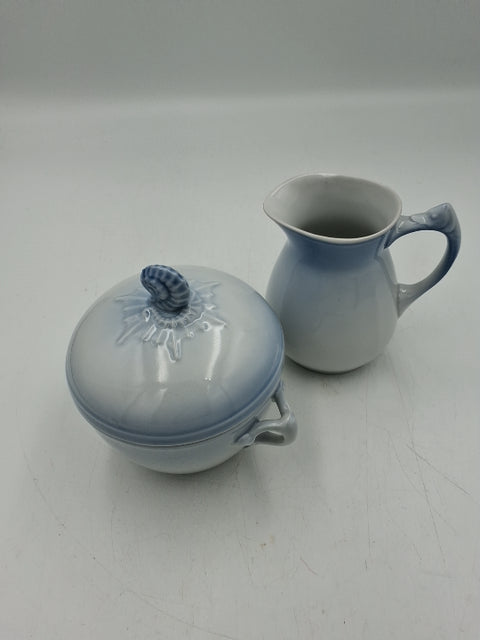 B&G blå tone kande og skålesæt #1